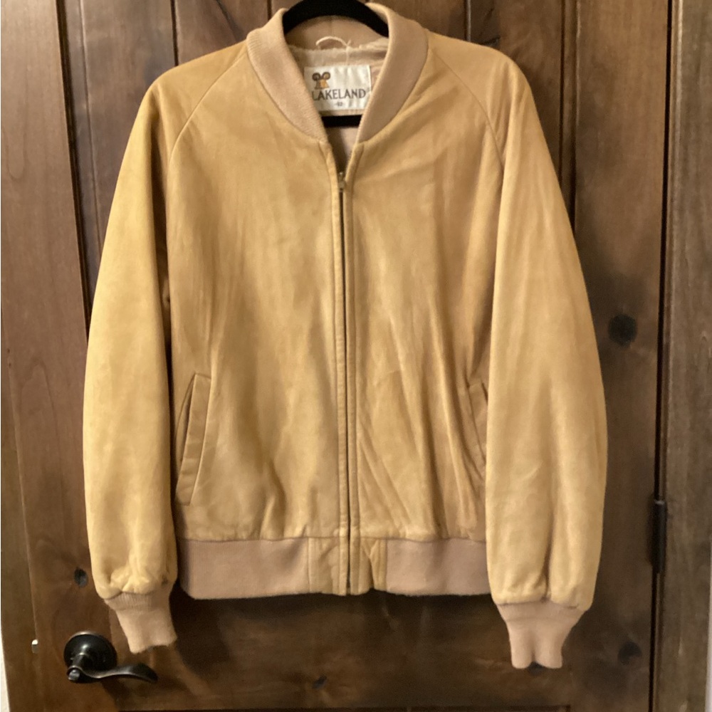 Lakeland Camel Suede Vintage Bomber Jacket